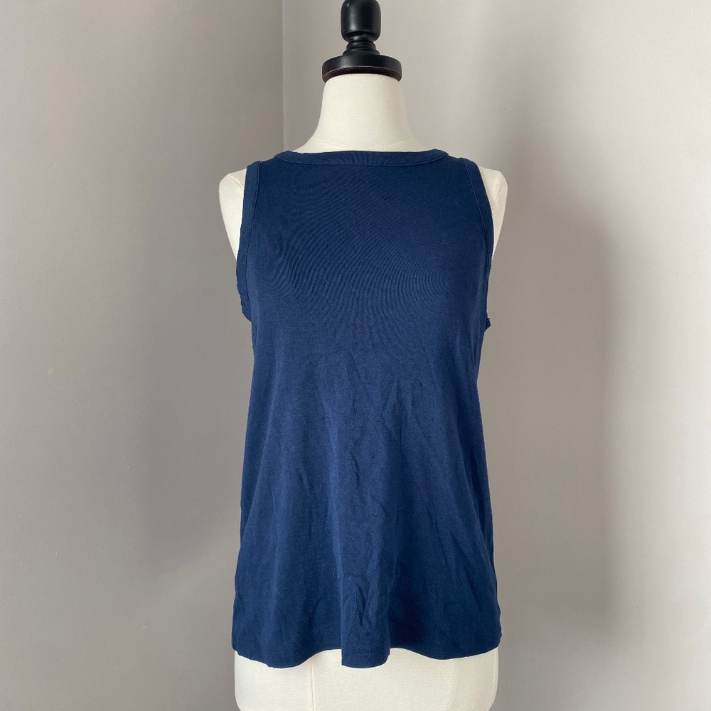 Navy Activewear Flow Tank
